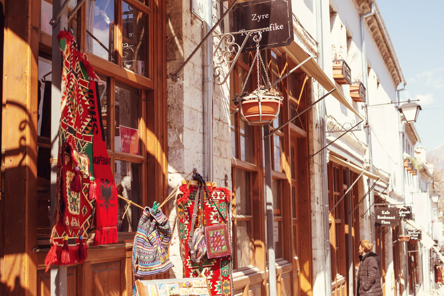 Market street in Albania