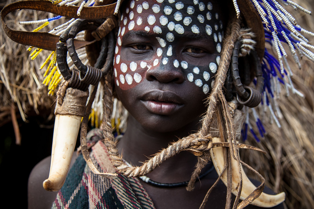 Mursi Tribal Boy on Ethiopian Photographic Tour